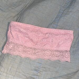 Hollister Pink Crochet/Lace Bandeau
